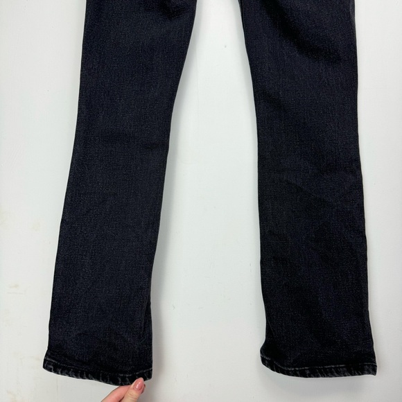 Abercrombie & Fitch Split Hem Jeans Sz 25 Black Denim Skinny High Rise - Picture 13 of 16